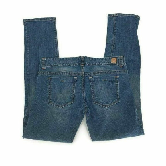 Guess Jeans Womens Daredevil Skinny Leg Denim Blue Whiskered Stretch Pockets 30R - Picture 5 of 9